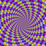Иллюзия Акиоши Китаока. Концентрические окружности из шариков представляются наблюдателю спиралью с эффектом наплыва